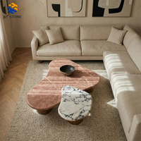 Table basse rectangulaire moderne en marbre, plateau en pierre naturelle, style minimaliste, pour salon et bureau à domicile – Collection 2026, Offre Spéciale