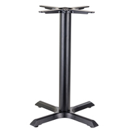 Nouvelle conception de table de restaurant d'hôtel en métal sur mesure, table à manger carrée 2 places avec base croisée pour café, pieds de table en fer