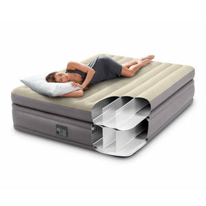 Lit d'appoint <span class=keywords><strong>gonflable</strong></span> double <span class=keywords><strong>INTEX</strong></span> 64164 kaki avec pompe électrique intégrée, <span class=keywords><strong>matelas</strong></span> floqué pour le camping en intérieur et en extérieur - Product Image 4