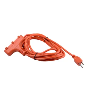 T blade outdoor triple tap extension cord 25 ft, 16/3 AWG, 13Amps,1625watts, SJTW red cord,Heavy Duty Power Cable