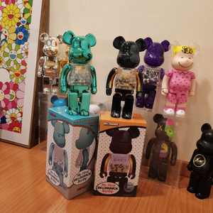 Vente en gros 400% 28cm PVC <span class=keywords><strong>Chiaki</strong></span> Black Gold Bear Violent Bear Transparent Plating Bearbrick Jouet Cadeau Figurine d'action pour la décoration de la maison - Product Image 2