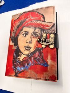 100% pur cahier papier recyclé à la main en cuir relié Journal avec serrure de ceinture grand papier blanc voyage Jounal Vintage cahier - Product Image 4