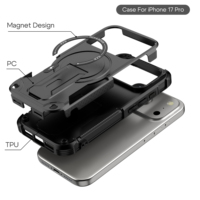 Incassable résistant aux chutes pour iPhone 11-17 étui support de téléphone magnétique sans fil Charge armure conception PC + matériau TPU
