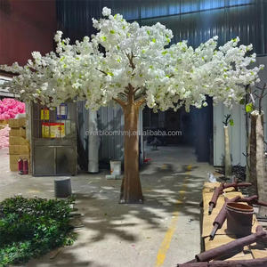 G5 Arbres artificiels <span class=keywords><strong>en</strong></span> soie <span class=keywords><strong>d</strong></span>écoratifs pour mariage Sakura Fake Cherry Tree Decoration Supplies White Large Cherry Blossom Tree for Sale - Product Image 1