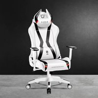 Chaise de jeu DIABLO réglable avec accoudoirs 3D, logo lumineux RVB, support lombaire ergonomique, pour jeux de course et ordinateur, économique