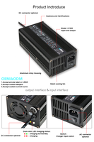 360W 12v 20a 24v 12a 36v 8a 48v 6a Chargeur de batterie électrique au lithium Lifepo4 pour voiturette de golf E-Bike et moto Chargeur AGV