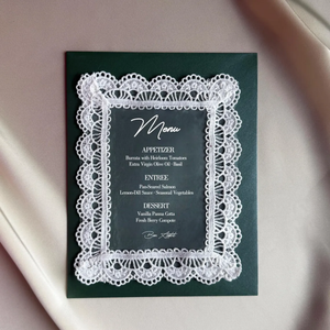 Tarjetas de Menú de Boda de Lujo en Algodón con Diseño Personalizado, Estilo Europeo, Encaje, Impresión en Lámina Dorada, Borlas y Ojales, Invitaciones para Eventos <span class=keywords><strong>Sancho</strong></span> - Product Image 4
