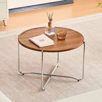 Table basse ronde moderne ODM en MDF, petite table d'appoint au design compact, faible MOQ