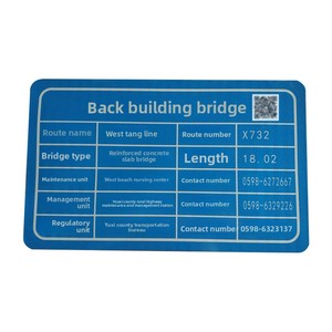 Panneau signalétique en alliage d'aluminium <span class=keywords><strong>de</strong></span> qualité ingénierie pour codes bidimensionnels, haute résistance Classe III, 53x34cm, sérigraphie - Product Image 1