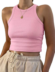 Top Corto da <span class=keywords><strong>Donna</strong></span> in Maglia a Costine Verde 2026 Vintage Estivo Casual <span class=keywords><strong>Basic</strong></span> Aderente Senza Maniche Spalle Scoperte Y2K Sexy T-shirt da <span class=keywords><strong>Donna</strong></span> - Product Image 4