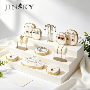 JINSKY Metal Jewelry Display Stand with Necklace Ring Trays Counter Exhibition Organizer - Product Image 2