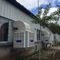 Refroidisseur d'air évaporatif automatique à faible bruit 18000 CFM, pompe à moteur en plastique PP, 1,1-3,0 KW, climatiseur industriel mural/à fenêtre