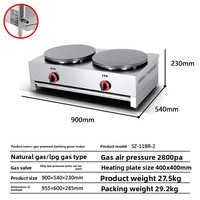 Crêpière et machine à crêpes électriques professionnelles en acier inoxydable à double tête avec revêtement antiadhésif – Nouveauté