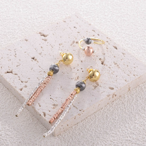 Kinnear, Joyería Árabe chapada en oro, conjunto de boda, borla, cuentas, cadena, collar, pendientes, plata, 18K, conjuntos de joyería de oro rosa para mujer - Product Image 6