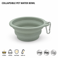 Senny Sage - Tazón de Agua Plegable para Mascotas, Color Verde, 14 cm x 13 cm, Tazón Plegable de Silicona para Perros, 1.5 cm de Grosor, 70 g, Venta al por Mayor de Fábrica