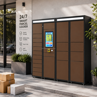 Casillero Inteligente YL para Entrega de Paquetes, Estructura Desmontable, Compatible con Desarrollo de Software, Energía Solar, Gabinete de Acero Impermeable