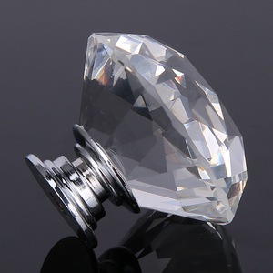 Glass Dresser <strong>Knob</strong> 30mm 40mm Diameter Diamond Furniture Cabinet Drawer <strong>Crystal</strong> <strong>Knob</strong> - Product Image 6