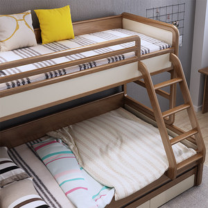 <span class=keywords><strong>Letto</strong></span> a Castello Nordico Bianco in Legno Massello con Sponde Alte e Basse e Finitura a Cera Morbida per Adulti e Ragazzi per Camera da <span class=keywords><strong>Letto</strong></span> o Appartamento - Product Image 4