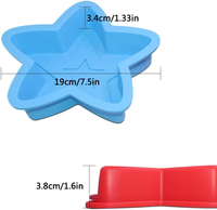 Moule à gâteau en silicone étoile, antiadhésif et flexible, pour la décoration de gâteaux DIY, gâteaux mousse, gâteaux au fromage