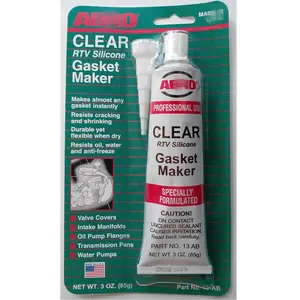 ABR O Clear Silicone RTV Gasket Maker and Silicone Sealant Up to 500 Degree F Heat High Temp Head Gasket Sealer 3OZ