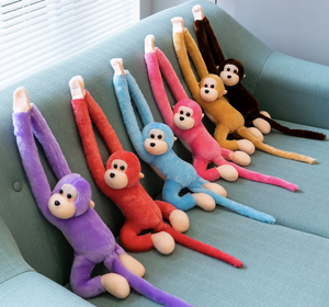 Boneka Monyet Gibbon Warna-warni, Boneka Monyet Lucu, Boneka Bersuara untuk Hadiah Ulang Tahun Anak Perempuan, Grosir