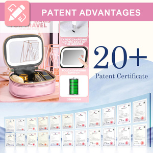 Túi đựng đồ trang điểm có gương LED di động với đèn có thể điều chỉnh, hộp đựng mỹ phẩm nhỏ gọn dành cho phụ nữ, dùng cho du lịch hoặc sử dụng hàng ngày - Product Image 6