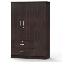 FURNIZONE Armoire de chambre contemporaine moderne en bois à 3 portes et 2 tiroirs avec design à panneaux pour hôtels, villas, vente en gros