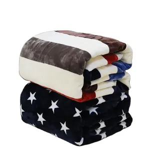 High Quality Flannel Fleece Blanket Custom Cheap Soft Colorful Striped Polyester Blanket