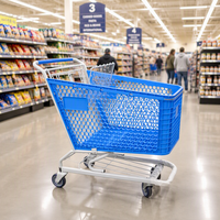 Chariot de courses de supermarché durable en maille avec protection anticorrosion et fonctionnalités pratiques