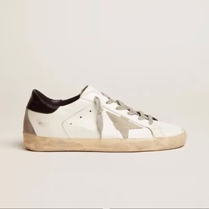 Scarpe da ginnastica di lusso da <span class=keywords><strong>donna</strong></span> e da uomo, in <span class=keywords><strong>pelle</strong></span> bovina, con stella a cinque punte, stile retrò, effetto invecchiato, con suola piatta, colore oro - Product Image 3