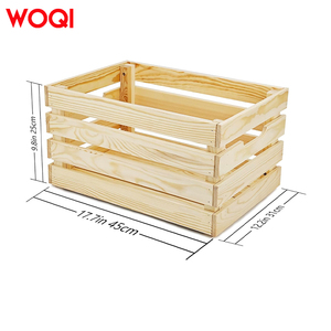 WOQI Caja de almacenamiento de madera Cestas de regalo vacías de Navidad para organizar <span class=keywords><strong>vino</strong></span> y alimentos y propósito decorativo - Product Image 4