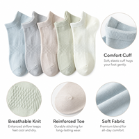 Chaussettes basses pour femmes en gros, couleurs pastel, respirantes, décontractées, avec logo personnalisé, prix d'usine
