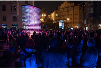 Vente flash : éclairage LED 3D DMX à billes de pixels, décoration festive d'extérieur pour la Saint-Valentin, matériau plastique IP68, DC24V rechargeable