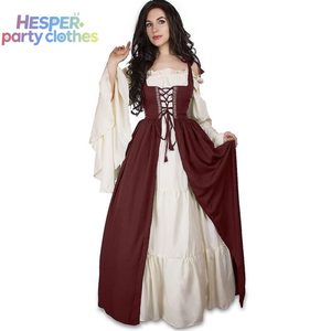 HESPER Vente Flash : Costume d'Halloween, Robe Vintage Médiévale Renaissance Européenne et Américaine avec Col Carré et Taille Nouée, Tenue de Princesse - Product Image 1