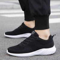 Chaussures de sport pour hommes de grande taille 2024, style respirant, chaussures noires en tissu tissé