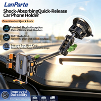 Support de téléphone pour pare-brise de voiture, base à ventouse à verrouillage rotatif, aluminium, rotation à 360°, amortissement, logo personnalisé, usine OEM