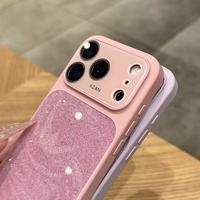 Coque de téléphone antichoc à effet d'ondulation et paillettes pour iPhone 17 16 15 14 13 Pro Max avec protection de l'objectif