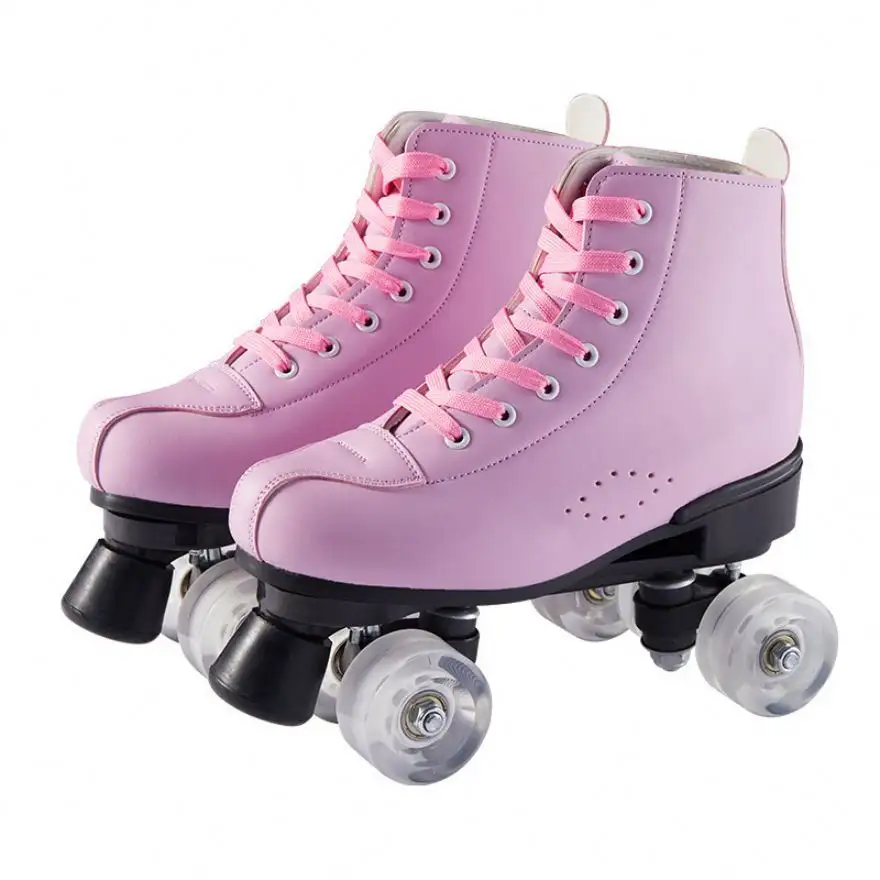 ホットセールガールレディース4輪チャイルドスケットシューズruedas de patins ledスケートローラーキッズフラッシュホイールクワッドローラースケート