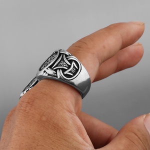 Wholesale Viking Compass Vegvisir Runic <b>Celtic</b> Knot Symbol <b>Ring</b> Stainless Steel Norse Amulet Scandinavian Irish <b>Celtic</b> <b>Rings</b> - Product Image 4