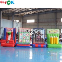 Jeu de carnaval gonflable 4 en 1, pour basket-ball, tir, pouces, grand crayon, corne arctique, tir à l'arc