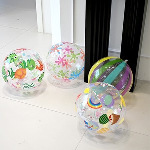 Pelota de playa inflable transparente de PVC con forma de sandía y limón, juguete acuático para niños, para jugar al aire libre - Product Image 2