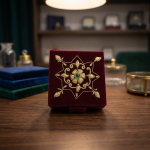 High Quality Decorative MDF Silk Zardozi <b>Box</b> with Beautiful Embroidery Perfect for Sale From India - Product Image 3