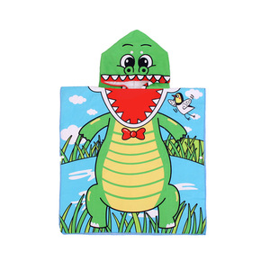 Serviette de bain absorbante en microfibre à capuche personnalisable pour bébé et enfant, imprimé crocodile de dessin animé, pour <span class=keywords><strong>la</strong></span> maison et <span class=keywords><strong>la</strong></span> <span class=keywords><strong>plage</strong></span> - Product Image 1