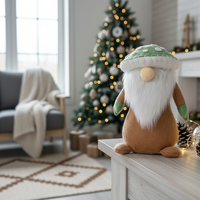 Figuras de Gnomos de Hongo Simples de Fieltro Verde Claro, Elegantes, de Buena Calidad, para Interiores, de Navidad