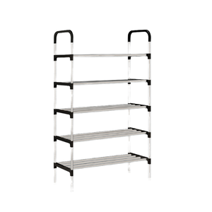 家用钢管鞋架宿舍5层鞋柜收纳架高度可调金属鞋架 - Product Image 1