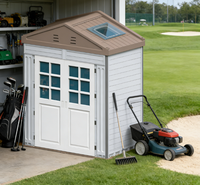 Tiny House WooWild, abri à outils modulaire préfabriqué, isolé, imperméable, à simple travée, portable |   Utilisation en entrepôt et en parc - Matériel HDPE