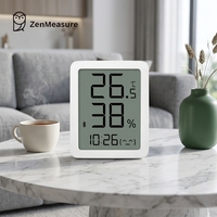 ZenMeasure pour hygrothermographe, double sonde, capteur de température haute précision, horloge météo, calendriers, minimaliste, ABS
