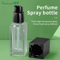 Bouteille de parfum vide de luxe de 30ml emballage en plastique carré de lotion bouteilles de fond de teint liquide