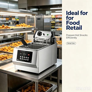 Friteuse électrique commerciale <span class=keywords><strong>de</strong></span> comptoir avec couvercles pour les restaurants <span class=keywords><strong>de</strong></span> restauration rapide - Product Image 1