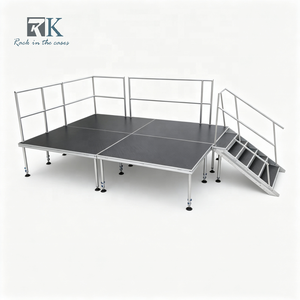 Durable Stage Wedding Outdoor Stage <b>Platform</b> Easy Install Stage Event Anti-slip Outdoor Stage with Stairs and Guardrails - Product Image 1